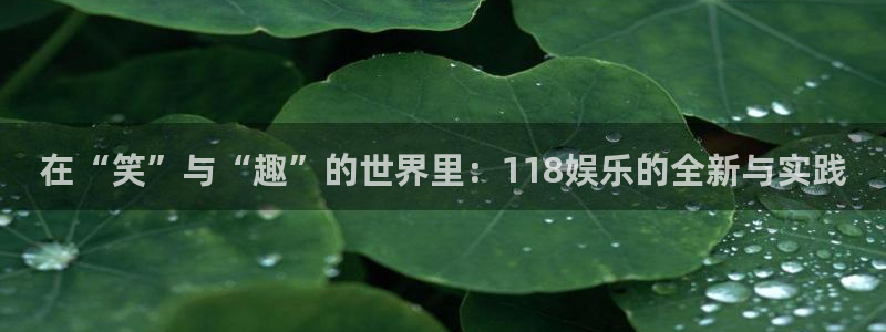 极悦平台平台官方网站：在“笑”与“趣”的世界里：118娱乐的全新与实践